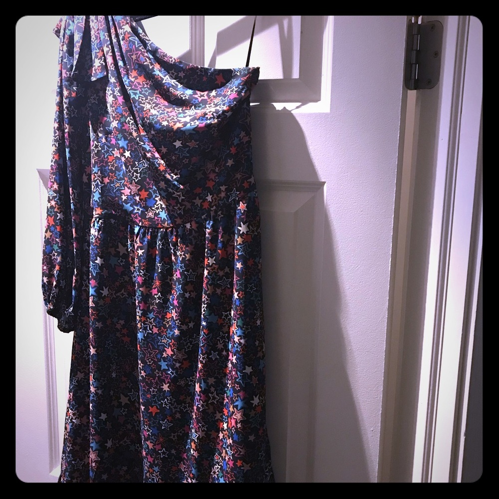 Jcrew one shoulder festive star dress